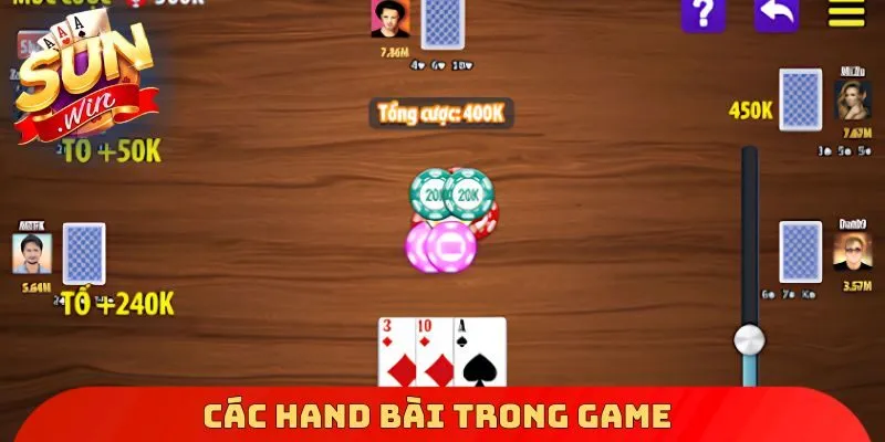 Các hand bài trong game