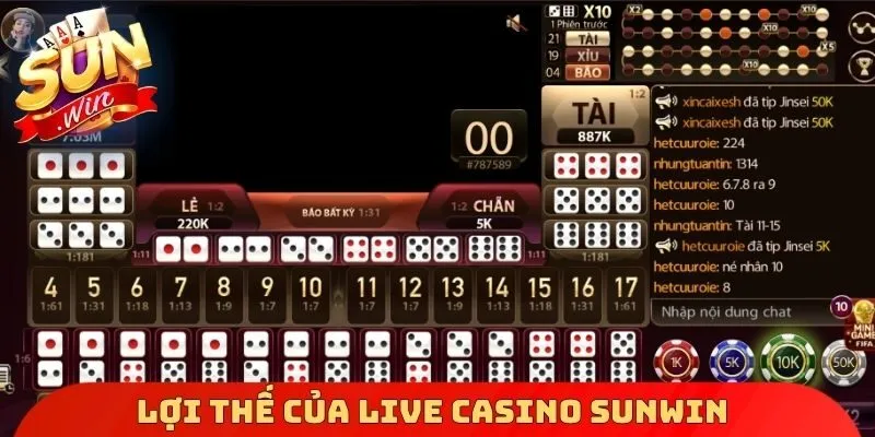 Lợi thế của Live Casino Sunwin
