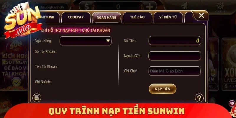 Quy trình nạp tiền Sunwin